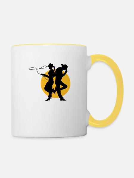 sheriff - Tasse zweifarbig - Weiß/Gelb