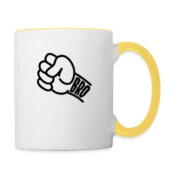 Bro - Tasse zweifarbig - Weiß/Gelb - Rechts