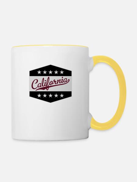 California - Tasse zweifarbig - Weiß/Gelb