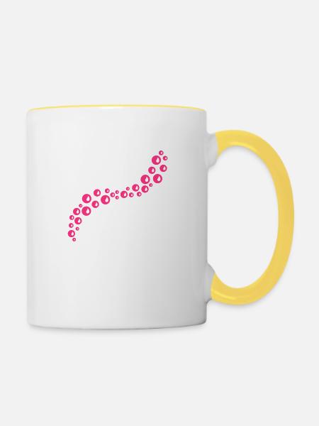 Bubbles Design - Tasse zweifarbig - Weiß/Gelb