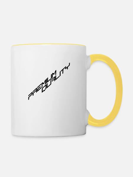 Premium-Quality Design - Tasse zweifarbig - Weiß/Gelb