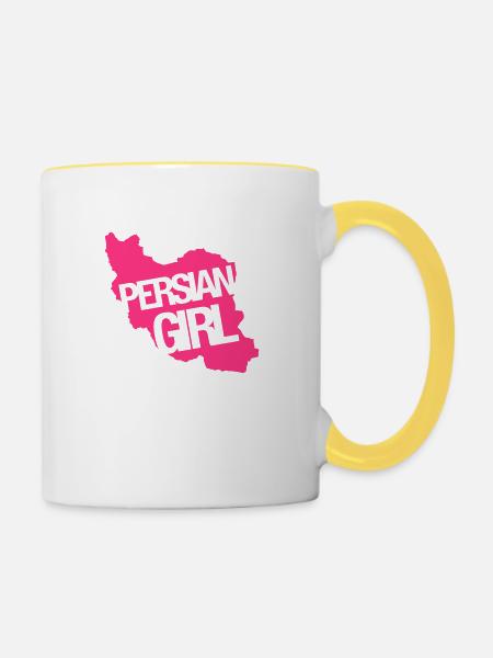 persian_girl_ko1 - Tasse zweifarbig - Weiß/Gelb