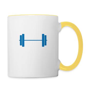NO PAIN NO GAIN - Tasse zweifarbig - Weiß/Gelb - Rechts