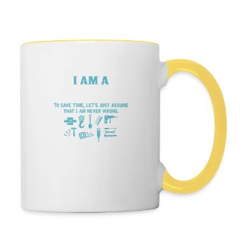 I Am A Builder... - Contrasting Mug - white/yellow - Right