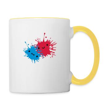 2 Suesse Kleckse - Tasse zweifarbig - Weiß/Gelb - Rechts