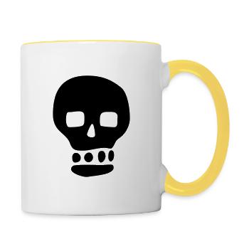 Crâne / Pirate / Hacker - Mug contrasté - blanc/jaune - Droite