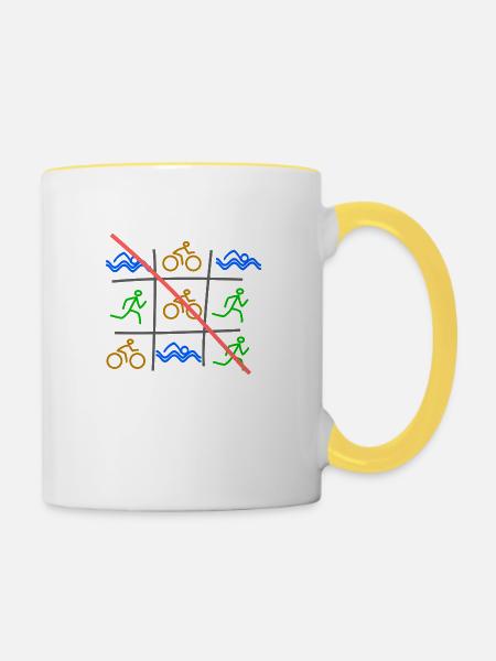 Tic Tac Toe - Tasse zweifarbig - Weiß/Gelb