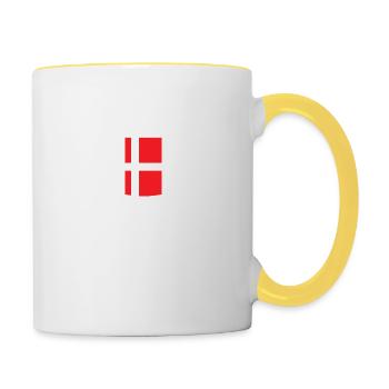 En øl tak North Denmark gift saying - Contrasting Mug - white/yellow - Right