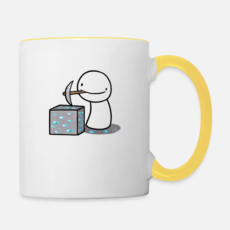 Exploitation minière de rêve - Mug contrasté - blanc/jaune