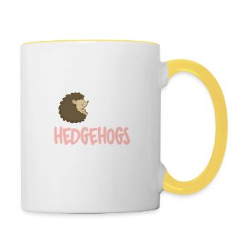 Just A Girl Who Loves Hedgehogs Funny - Contrasting Mug - white/yellow - Right