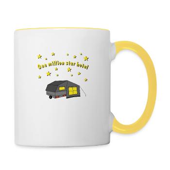 one million star hotel faltcaravan - Mug contrasté - blanc/jaune - Droite