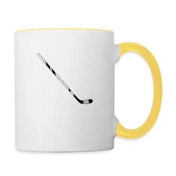 Bâtons de hockey sur glace - Mug contrasté - blanc/jaune - Droite