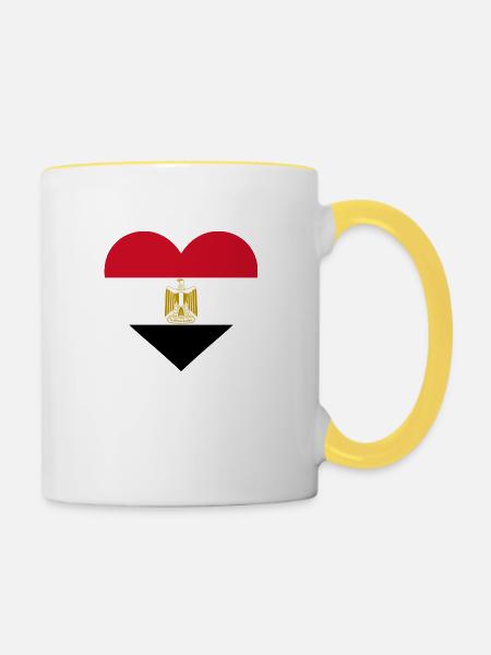 Ägypten - Tasse zweifarbig - Weiß/Gelb