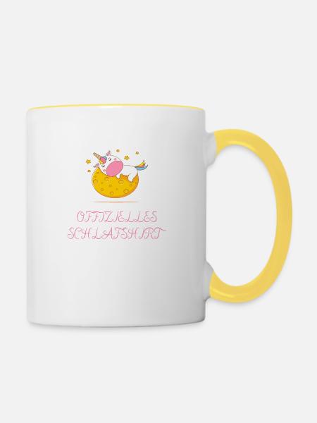 OFFIZIELLES SCHLAFSHIRT - Tasse zweifarbig - Weiß/Gelb