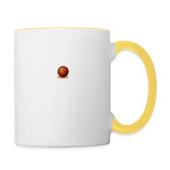 Basketball tee -cadeau fan de basketball - Mug contrasté - blanc/jaune - Droite