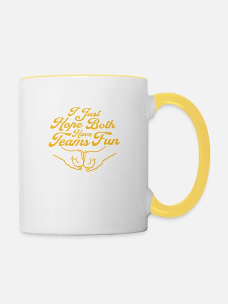 Both Teams Have Fun - Tasse zweifarbig - Weiß/Gelb