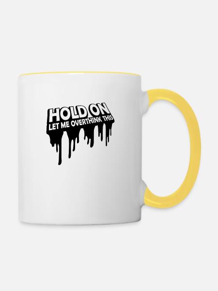 Let me overthink this - Tasse zweifarbig - Weiß/Gelb