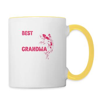 Best KOI Grandma Ever Cool Vintage Koi Lover - Contrasting Mug - white/yellow - Right