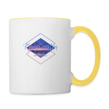 I love clothes / Keep calm - Tasse zweifarbig - Weiß/Gelb - Rechts
