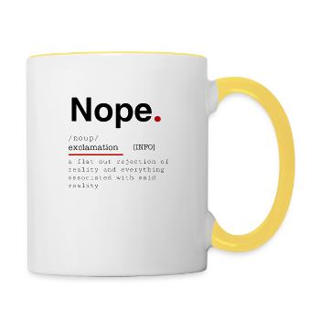 Definition "NOPE" - Tasse zweifarbig - Weiß/Gelb - Rechts