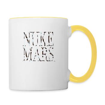 birthday present idea space ship astrology - Contrasting Mug - white/yellow - Right