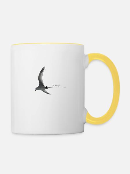 Stroh im Schwanz - Tasse zweifarbig - Weiß/Gelb