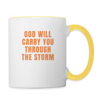 God Will Carry You Through The Storm - Christian - Contrasting Mug - white/yellow - Right