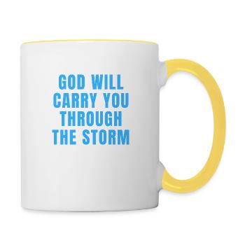 God Will Carry You Through The Storm - Christian - Contrasting Mug - white/yellow - Right