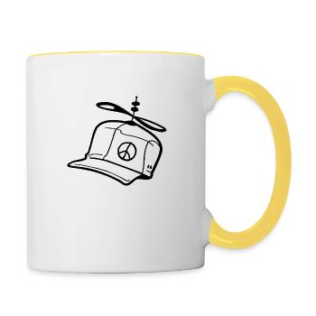 Cap "Peace" - Tasse zweifarbig - Weiß/Gelb - Rechts