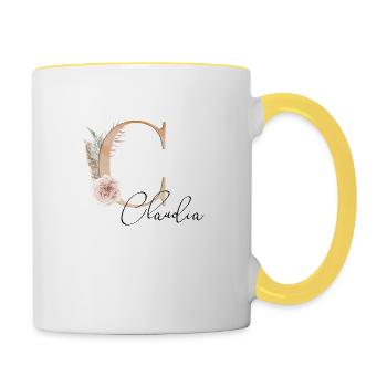 Claudia! Name Boho - Contrasting Mug - white/yellow - Right