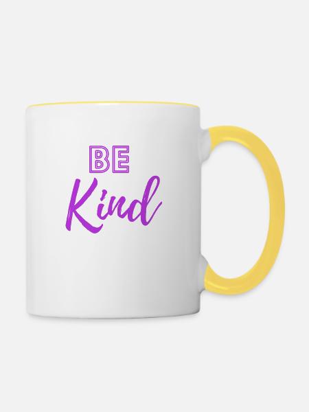 be kind - Tasse zweifarbig - Weiß/Gelb