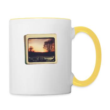 Nostalgischer Horizont - Tasse zweifarbig - Weiß/Gelb - Rechts