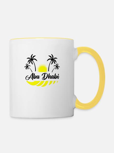 abu dhabi - Tasse zweifarbig - Weiß/Gelb