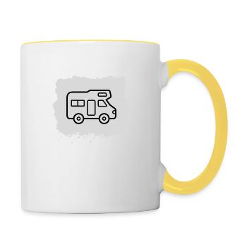 Motorhome Camping Camper Campsite - Contrasting Mug - white/yellow - Right