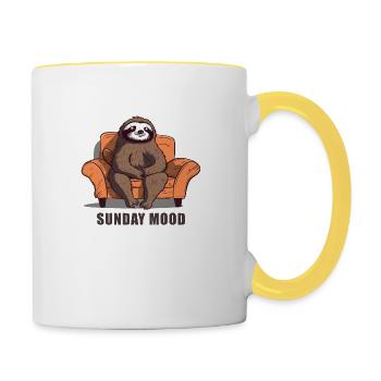 Sunday mood - Contrasting Mug - white/yellow - Right