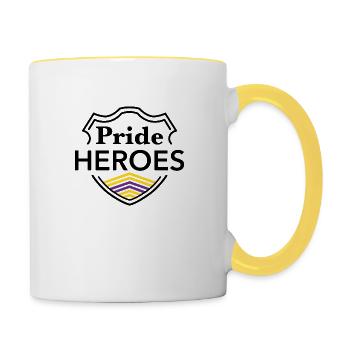 PrideHeroes Inter Flag - Tasse zweifarbig - Weiß/Gelb - Rechts