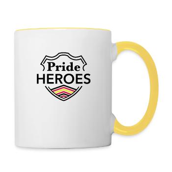 PrideHeroes Rubber Flag - Tasse zweifarbig - Weiß/Gelb - Rechts