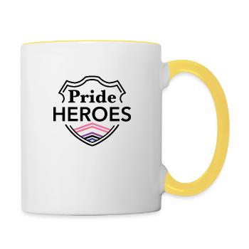 PrideHeroes Genderfluid Flag - Tasse zweifarbig - Weiß/Gelb - Rechts