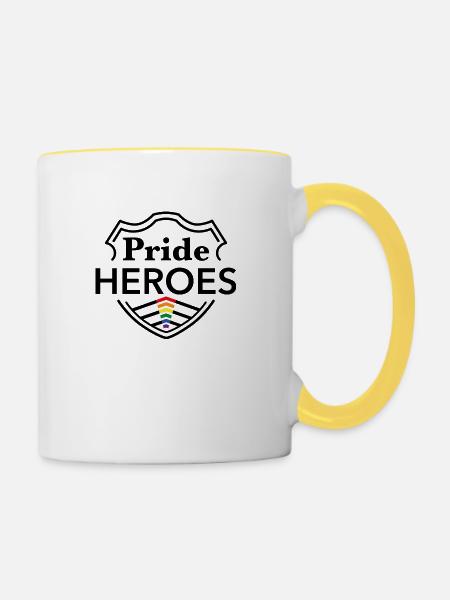 PrideHeroes Ally Flag - Tasse zweifarbig - Weiß/Gelb