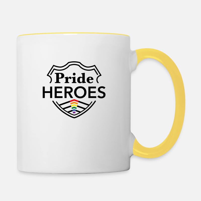 PrideHeroes Ally Flag - Tasse zweifarbig - Weiß/Gelb
