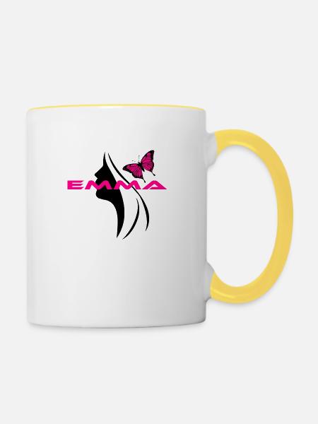 Emma - Tasse zweifarbig - Weiß/Gelb