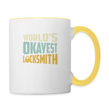 World's Okayest Locksmith Lockpicker Pick Locks - Tasse zweifarbig - Weiß/Gelb - Rechts