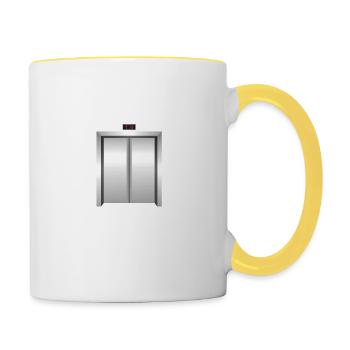 Weight lifting All Day elevator mechanic - Contrasting Mug - white/yellow - Right