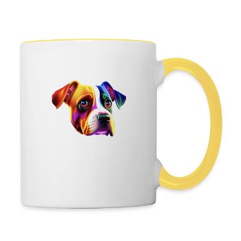 colorful Dog - Contrasting Mug - white/yellow - Right
