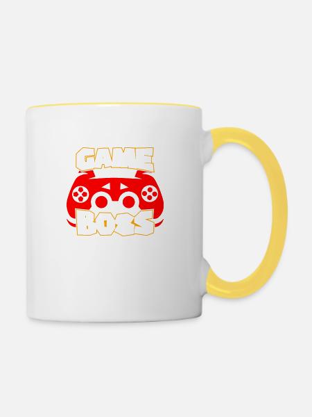 Gamer - Tasse zweifarbig - Weiß/Gelb