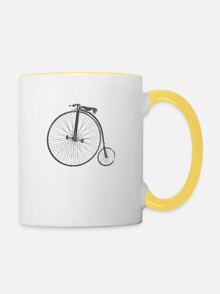 Hochrad - Tasse zweifarbig - Weiß/Gelb
