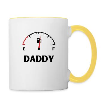 Mommy daddy baby match t shirt - Mug contrasté - blanc/jaune - Droite