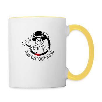 BJJ Brazilian Jiu Jitsu Hocus Chokus - Tasse zweifarbig - Weiß/Gelb - Rechts