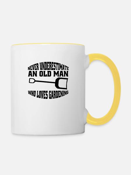 Gärtner Hobbygärtner Garten Geschenk Obstgarten - Tasse zweifarbig - Weiß/Gelb