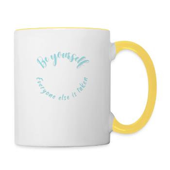 Sei du selbst - Tasse zweifarbig - Weiß/Gelb - Rechts